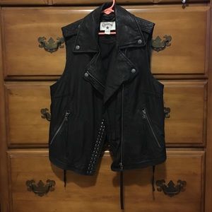 Sleeveless Leather Jacket